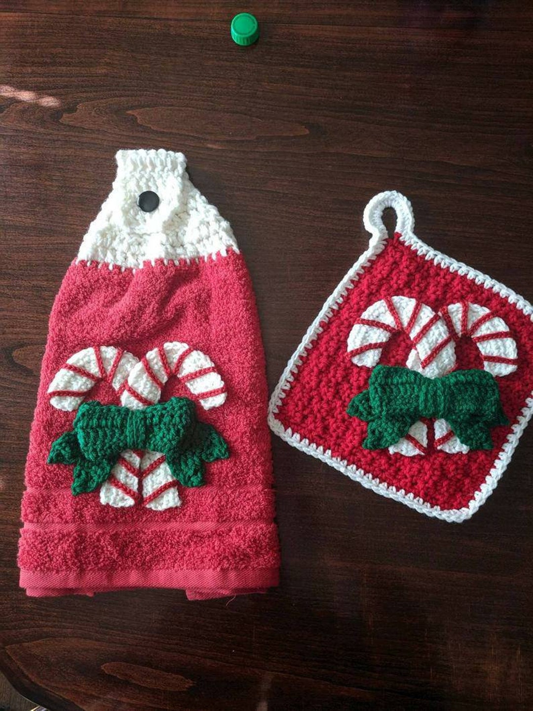 Candy Cane Kitchen Towel Set Etsy