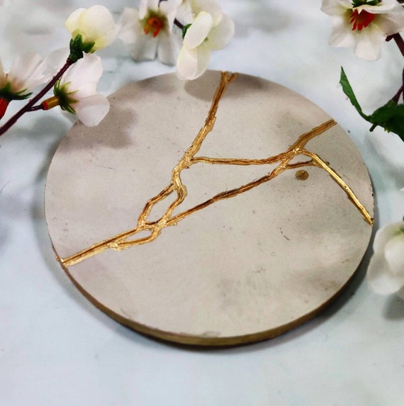 Untersetzer im Kintsugi Look, Untersetzer Geschenk zur Hauseinweihung, Hochzeit, Esstisch Deko