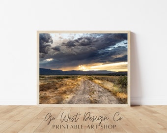 Printable Sunset Wall Art, Nature Print, Mountain Print, Southwest, Desert, Printable Wall Decor, Downloadable Art, Digital Wall Art