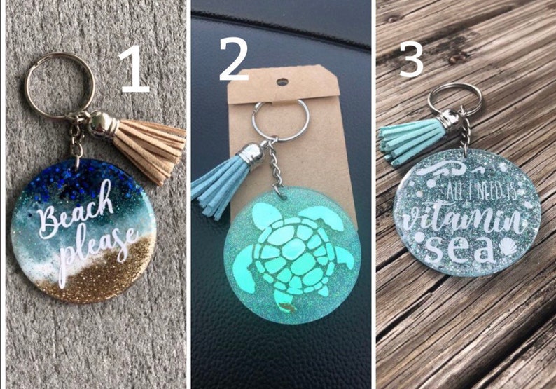 Beach Themed Acrylic Keychains Acrylic Keychain Keychains Etsy