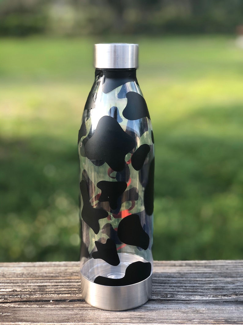 Personalized Cow Print Water Bottle Personalized Tumbler Etsy
