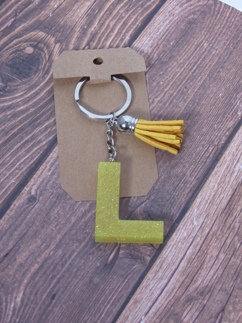 Personalized Letter Keychain Initial Keychains Epoxy Etsy