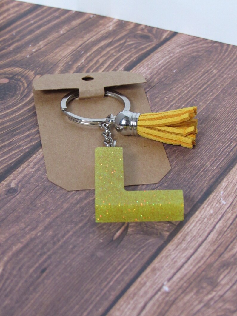 Personalized Letter Keychain Initial Keychains Epoxy Etsy