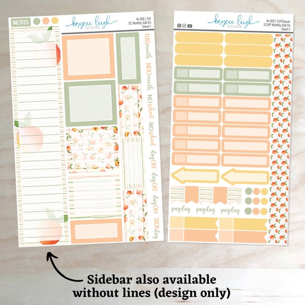 Monthly Add On Stickers for A5, 7x9, and 8.5x11 Planners | Erin Condren | Happy Planner | M-020