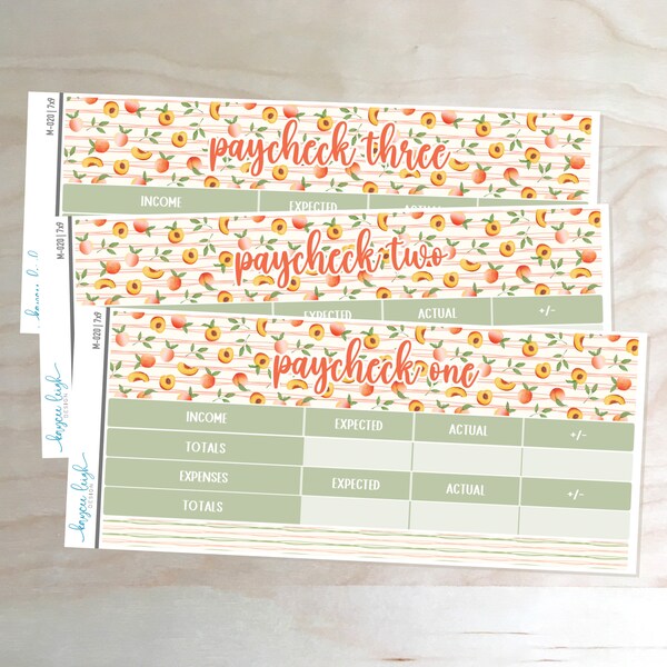 Paycheck Budget Stickers for A5, 7x9, and 8.5x11 Planners | Choose Paychecks 1-5 | M-020