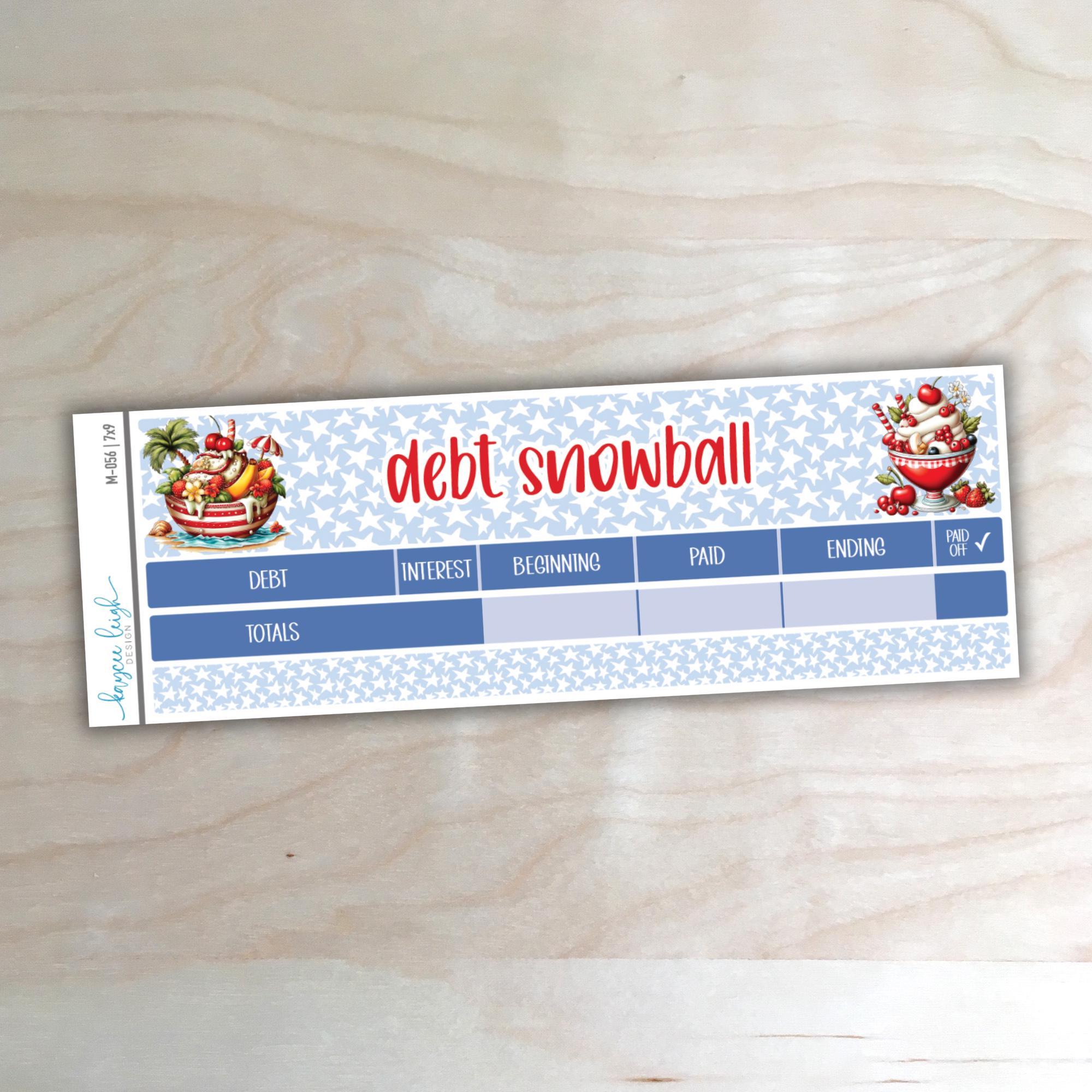 Debt Snowball Stickers for 7x9, A5, and 8.5x11 Planners | M-056 - Etsy