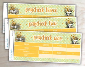 Paycheck Budget Stickers for A5, 7x9, and 8.5x11 Planners | Choose Paychecks 1-5 | M-057