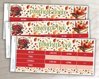 Paycheck Budget Stickers for A5, 7x9, and 8.5x11 Planners | Choose Paychecks 1-5 | M-058