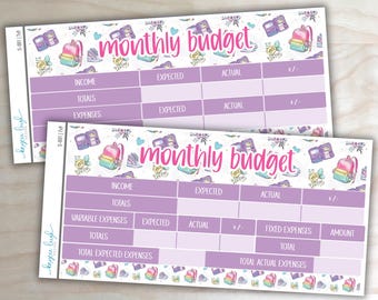Back to School Budget Stickers | 3 Layouts | 7x9 and 8.5x11 Planners | S-001