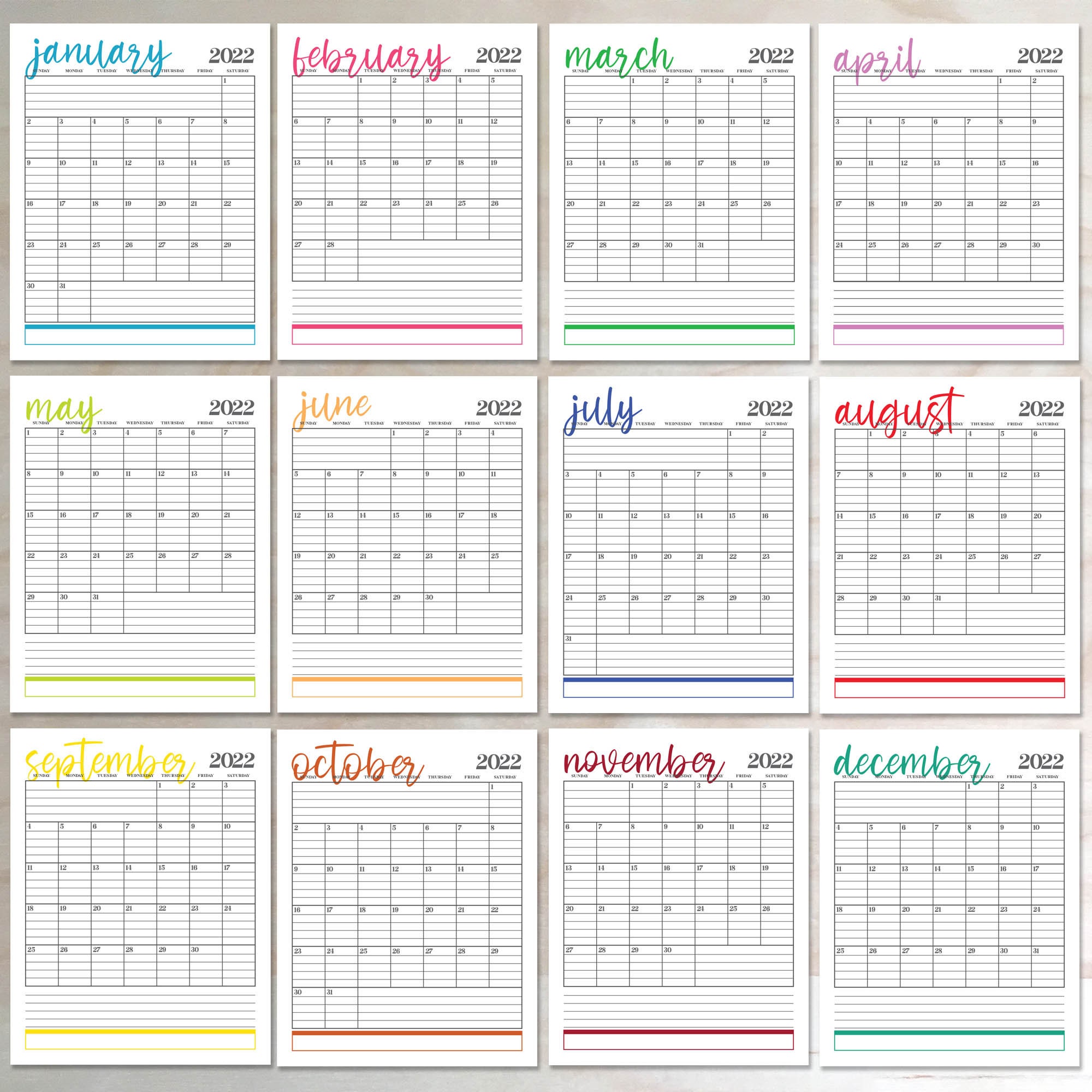 2022 vertical calendar printable 2022 vertical calendar printable