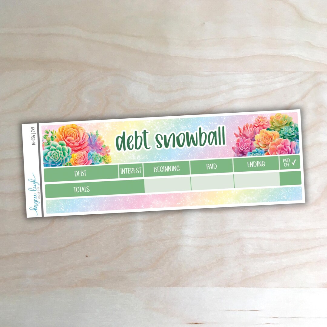 Debt Snowball Stickers for 7x9, A5, and 8.5x11 Planners | M-054 - Etsy