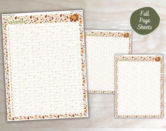 Perpetual Calendar, Notes Page, Blank Page Stickers for 7x9 & A5 Erin Condren Monthly Planners | Full Page Stickers | M-058