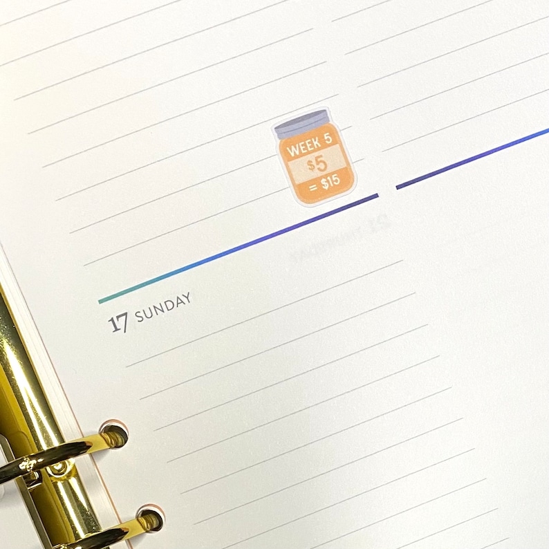 52 Week Savings Challenge Stickers for Use in Planners, Notebooks ...