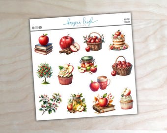 Fall Apple Clipart for use in Planners, Notebooks, Bullet Journals, etc. | M-058