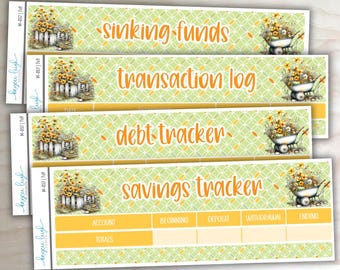 Budget Kit Stickers for A5, 7x9, and 8.5x11 Planners | Savings Tracker, Debt Tracker, Transaction Log, Sinking Funds | M-057