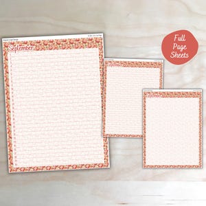 Perpetual Calendar, Notes Page, Blank Page Stickers for 7x9 & A5 Erin Condren Monthly Planners | Full Page Stickers | M-045