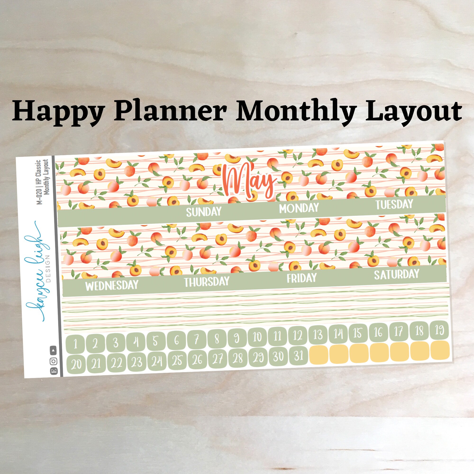 Happy Planner Monthly Layout Sticker Kit Classic and Big M-020 - Etsy