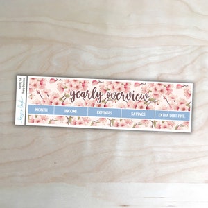 Yearly Overview Stickers | Budget Stickers for A5, 7x9 and 8.5x11 Planners | Erin Condren | Y-020