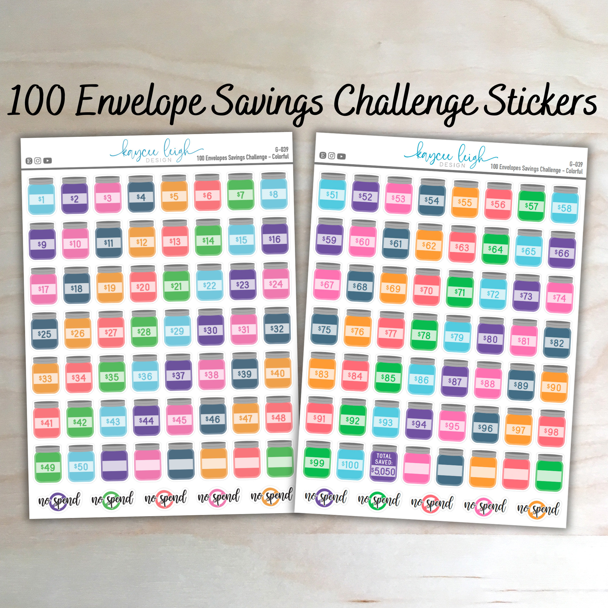 XLarge Number Stickers 1 100. Planner Stickers. 100 Envelope