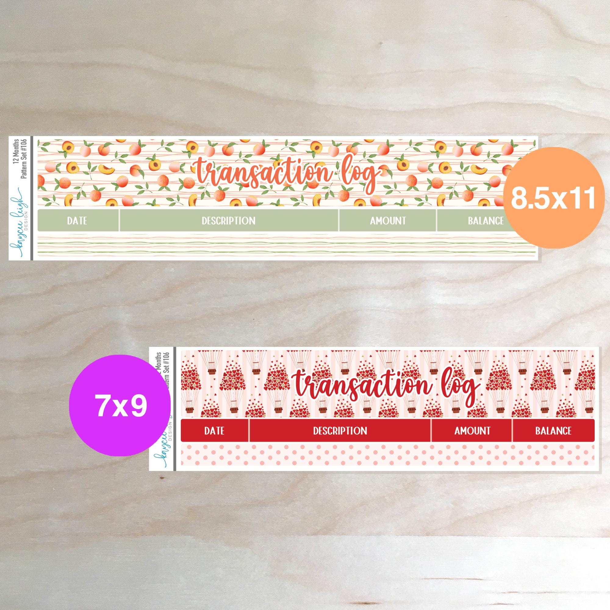 Transactional Writing Sticker 12 Months of Transaction Log Stickers | 12 Different Designs | 7x9 and ...