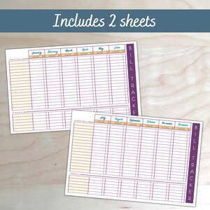 A5 BILL TRACKER STICKERS : 2 Colors, 1 Black, Printed Version. Fits ...