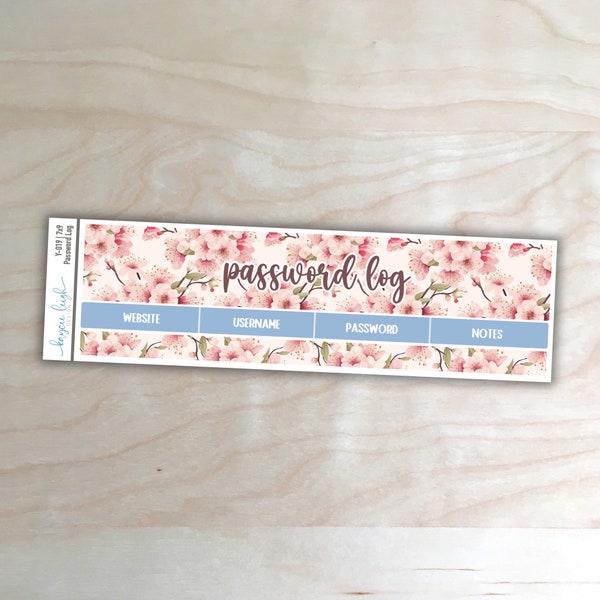 Password Log Stickers for A5, 7x9, and 8.5x11 Planners | Password Tracker | Y-019