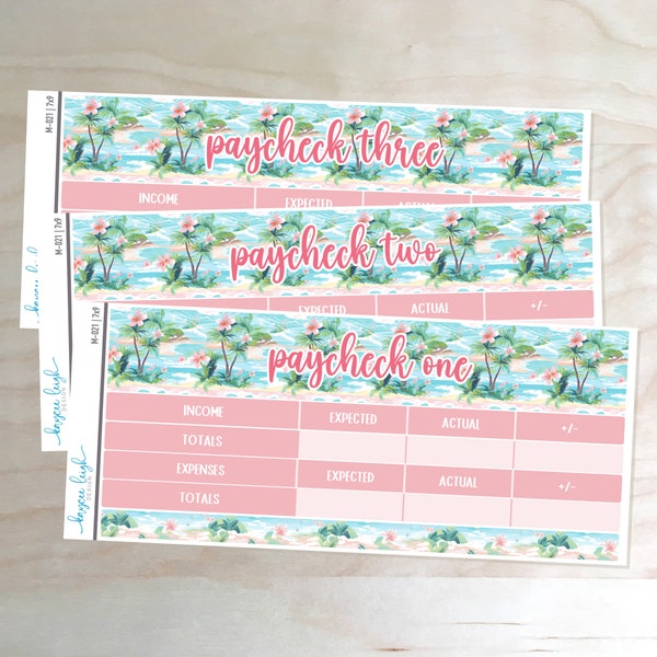 Paycheck Budget Stickers for A5, 7x9, and 8.5x11 Planners | Choose Paychecks 1-5 | M-021