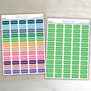 Mini Payday Stickers for use in Planners, Notebooks, Bullet Journals, etc. | 0.75 Inch Wide Stickers