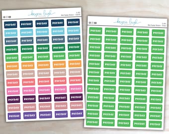 Mini pegatinas de día de pago para usar en agendas, cuadernos, bullet journals, etc. / Pegatinas de 0,75 pulgadas de ancho