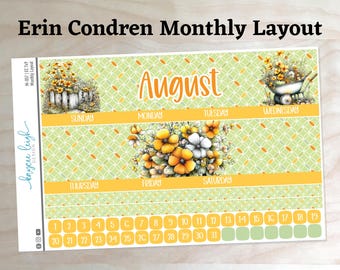 Erin Condren Monthly Layout Sticker Kit for A5, 7x9, and 8.5x11 Planners | 8x10 Softbound | M-057