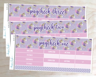 Paycheck Budget Stickers for A5, 7x9, and 8.5x11 Planners | Choose Paychecks 1-5 | M-019