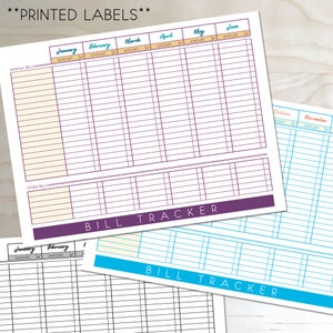 BILL TRACKER STICKERS : 2 Colors, 1 Black, Printed Version. Fits Erin ...