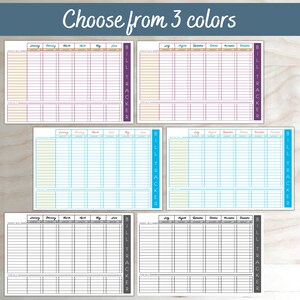 A5 BILL TRACKER STICKERS : 2 Colors, 1 Black, Printed Version. Fits ...