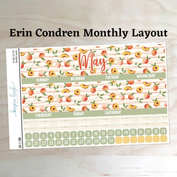 Erin Condren Monthly Layout Sticker Kit for A5, 7x9, and 8.5x11 Planners | M-020