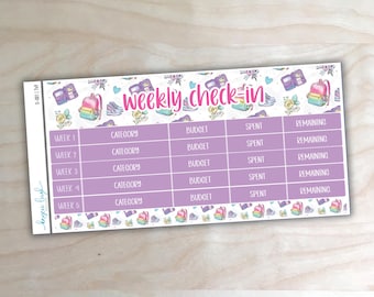 Weekly Check-In Budget Stickers for 7x9 and 8.5x11 Planners | S-001