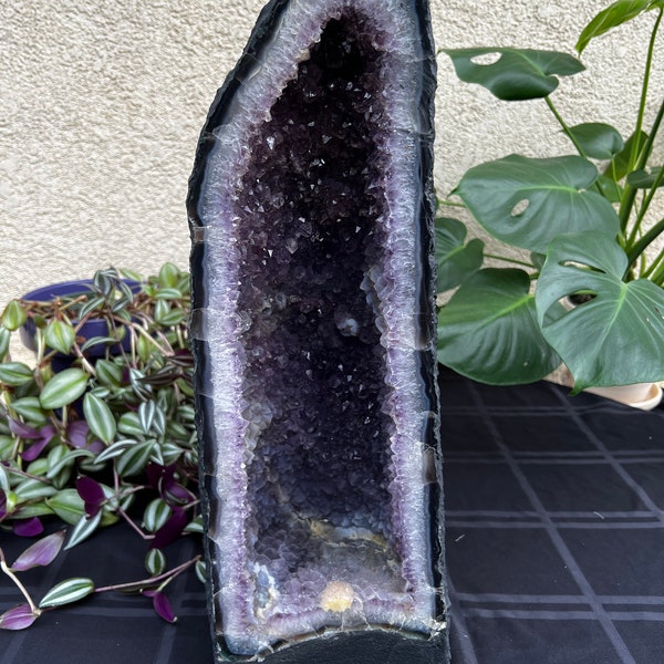 Amethyst Cathedral with Blue Chalcedony and Calcite from Brazil 17Kg 19.5” Tall