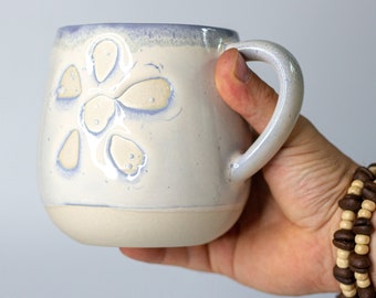 Handmade cream ceramic mug 600 ml 20 oz Pottery Mug Housewarming Gift, Home Decor