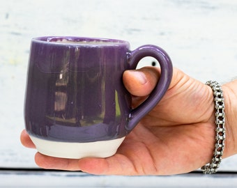 Handmade Purple Stoneware mug 280 ml 9.5 oz , Stoneware Coffee Tumbler, Pottery Tumbler Handmade , Handmade Pottery