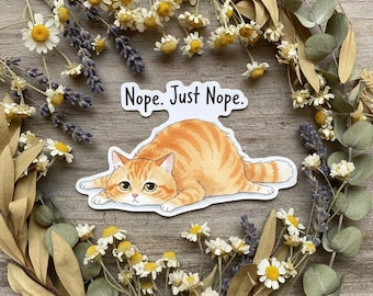 Melting Cat Sticker – Funny Mental Health Self-Care