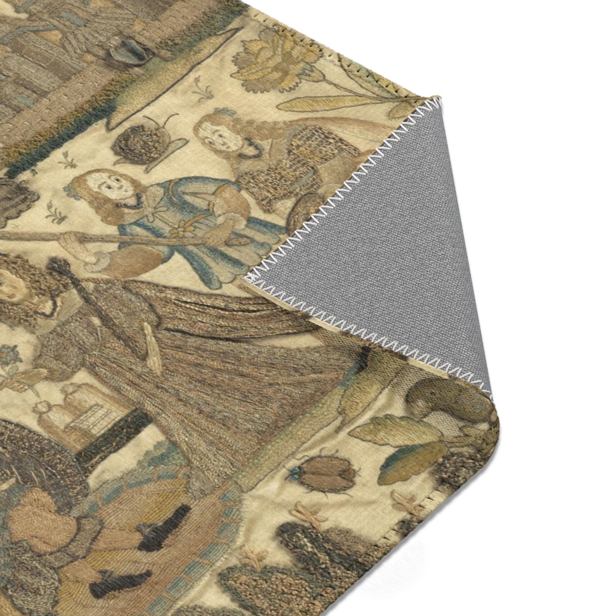 Medieval Area Rug Medieval Tapestry Scene Area Rug | Vintage Style Historical ...