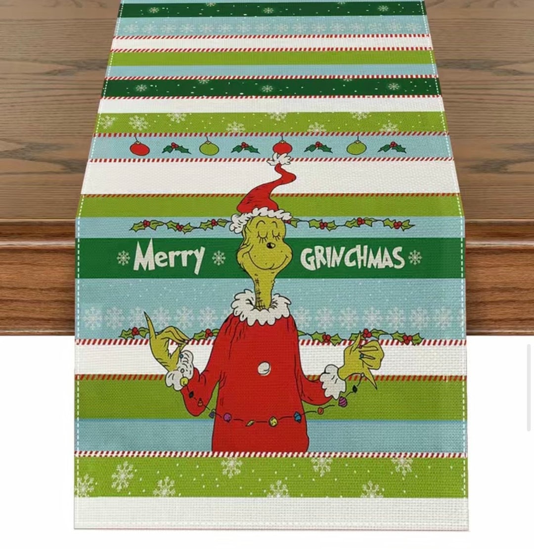 New the Grinch Christmas Table Runner 13x72 Inches Super Cute Etsy