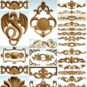 3D STL Model Ornamental Moldings, Carving Designs (Digital Download)