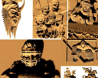 Figurative CNC Relief STL Files – 140 Sculptural Models for Decorative Carving - X036