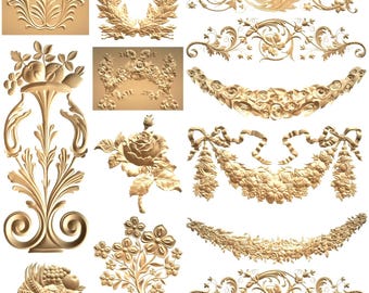 Floral Bouquet 3D STL Model, CNC Router Carving (38 Pcs) - X017