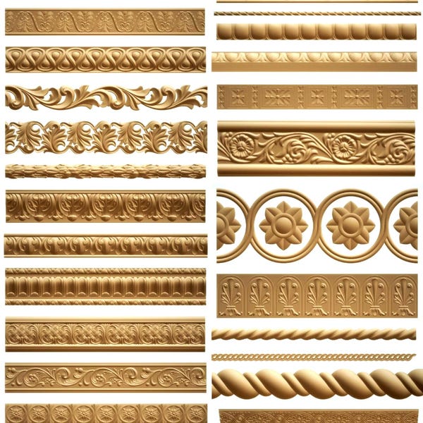 166 modelos 3D STL de bordes de baguette, tallado con fresadora CNC (producto digital)