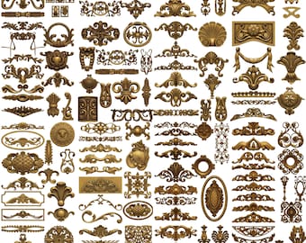 500 Baroque & Rococo Ornament STL Pack | CNC Relief Carving Files | Vintage Scroll Decor, Furniture Appliques, Wood Carving STL Bundle