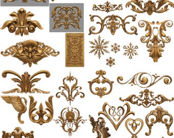 100 3D STL Ornament Models Pack for CNC Router Carving, Baroque Decor Reliefs, Vintage Furniture STL Collection Set