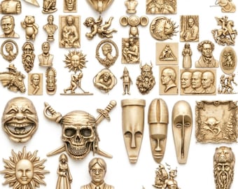 140 Pack Bas Relief STL Files for CNC Router, Wood Carving designs, Decorative Wall Panel Model, Character Portrait Vector, Artcam Aspire
