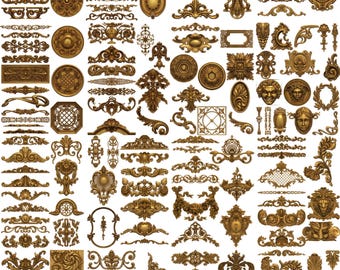 500 Baroque Rococo STL Files Mega Pack CNC Relief 3D Models Ornament Decor Furniture Carving Vintage Applique Bundle