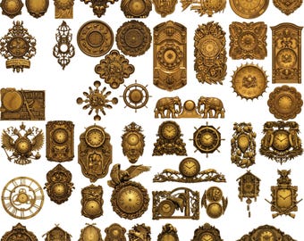 144 Clock STL Mega Bundle for CNC Router and 3D Printing, Ultimate Decorative Wall Clock Models Pack, Vintage Baroque Steampunk Relief Files